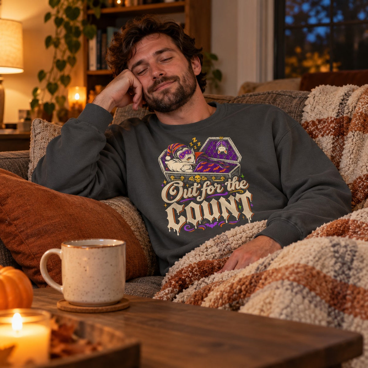 Out for the Count Sweatshirt worn casually