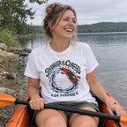Paddled in Circles T-Shirt worn outdoors