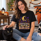 Raised by Black Cats T-Shirt worn casually