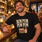 Rum Pum Pum Pum T-Shirt worn in a casual Christmas photo
