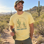 Sand, Sage & Sky T-Shirt worn outdoors
