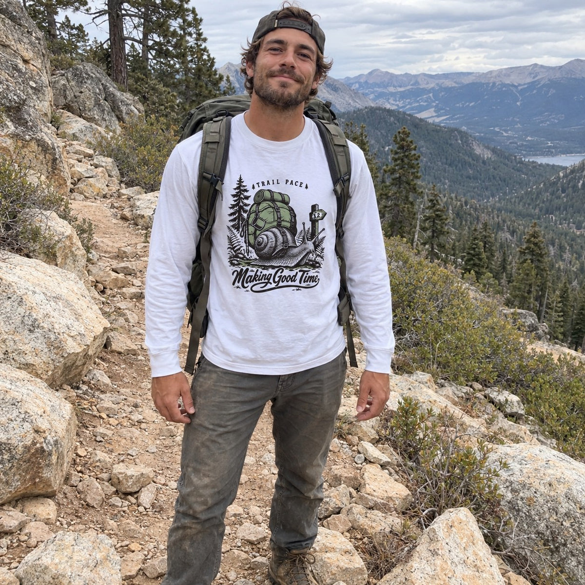 Wearing the Making Good Time Long Sleeve Shirt outdoors