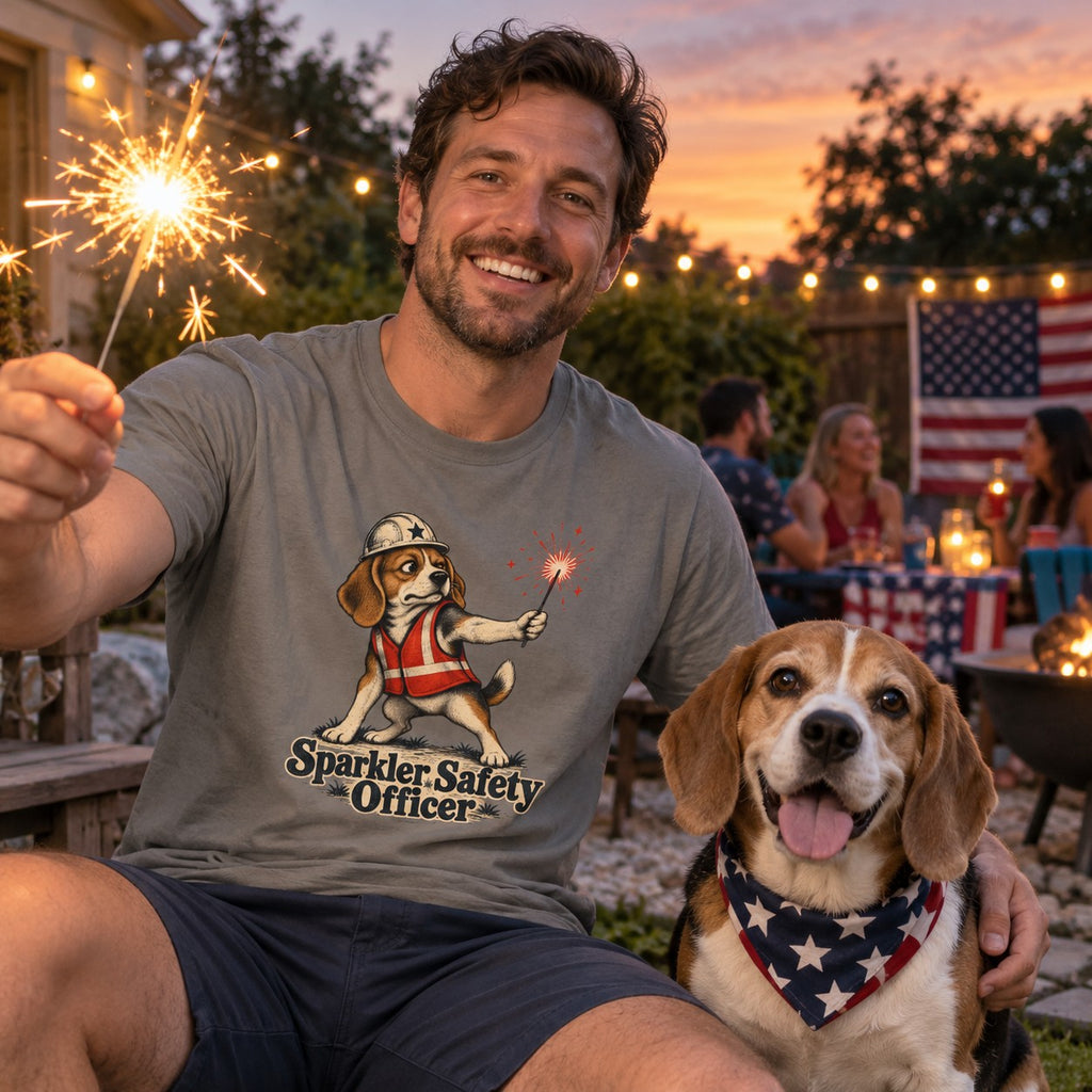 Sparkler Safety Officer T-Shirt worn casually