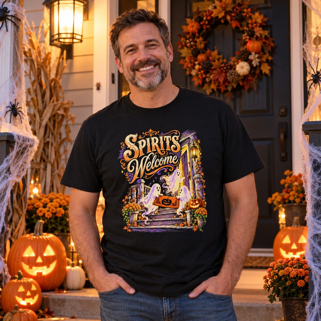 Spirits Welcome T-Shirt worn casually