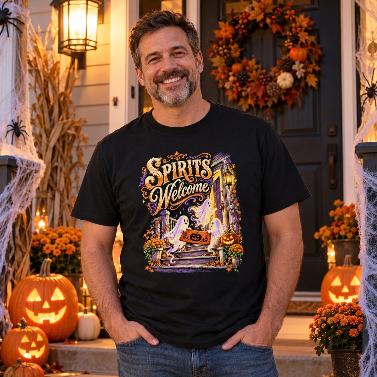 Spirits Welcome T-Shirt worn casually