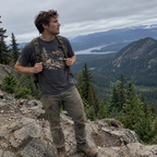 Summit Sunrise T-Shirt worn outdoors