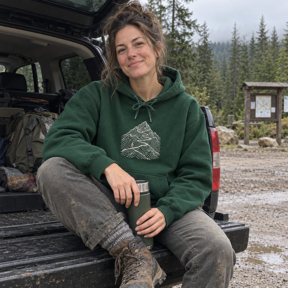 Switchback Hiker Hoodie worn outdoors
