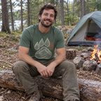Topo Bear Paw T-Shirt worn outdoors