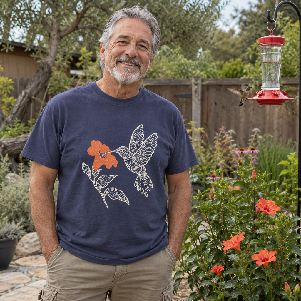 Topo Hummingbird T-Shirt worn outdoors
