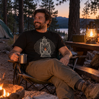 Topo Lantern T-Shirt worn outdoors