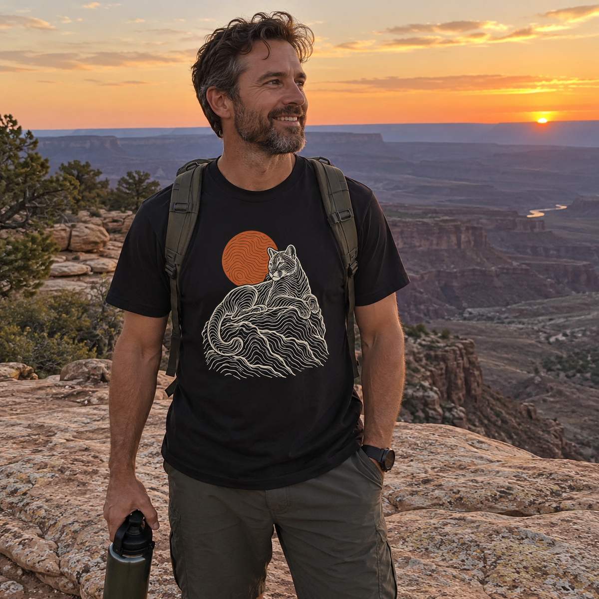 Topo Mountain Lion T-Shirt worn outdoors