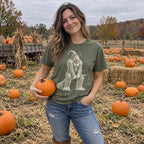Person wearing the Bigfoot Witch Broom T-Shirt