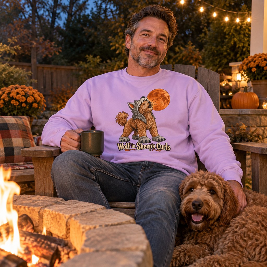 Wolf in Sheep's Curls Sweatshirt worn casually